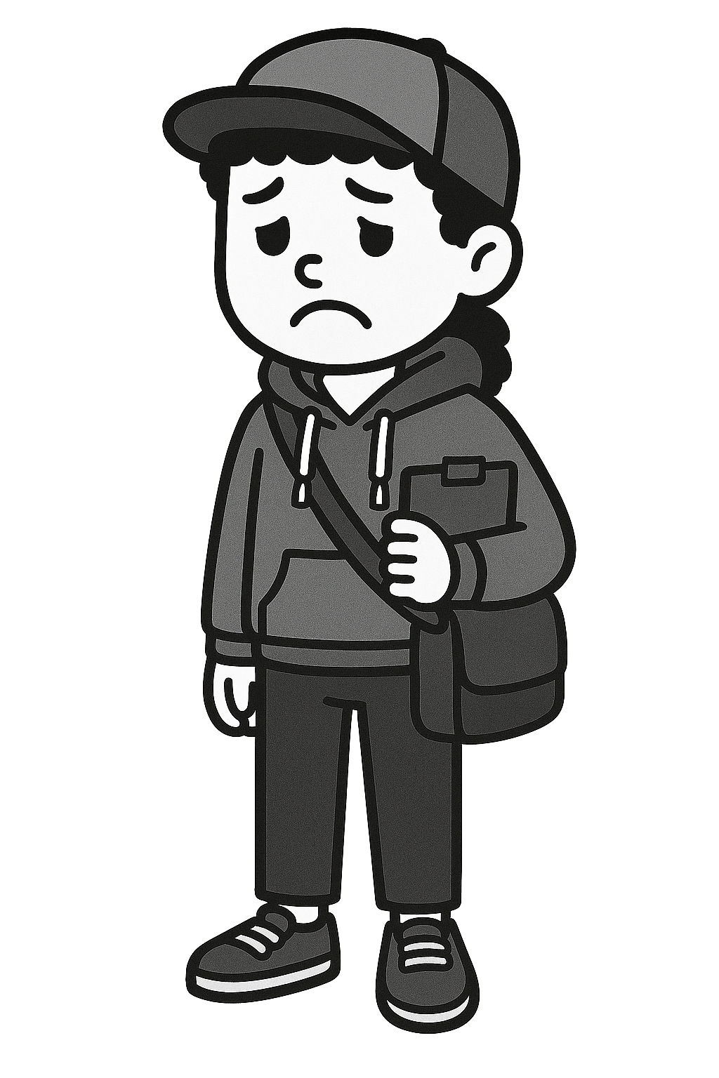 illustration of same person sad