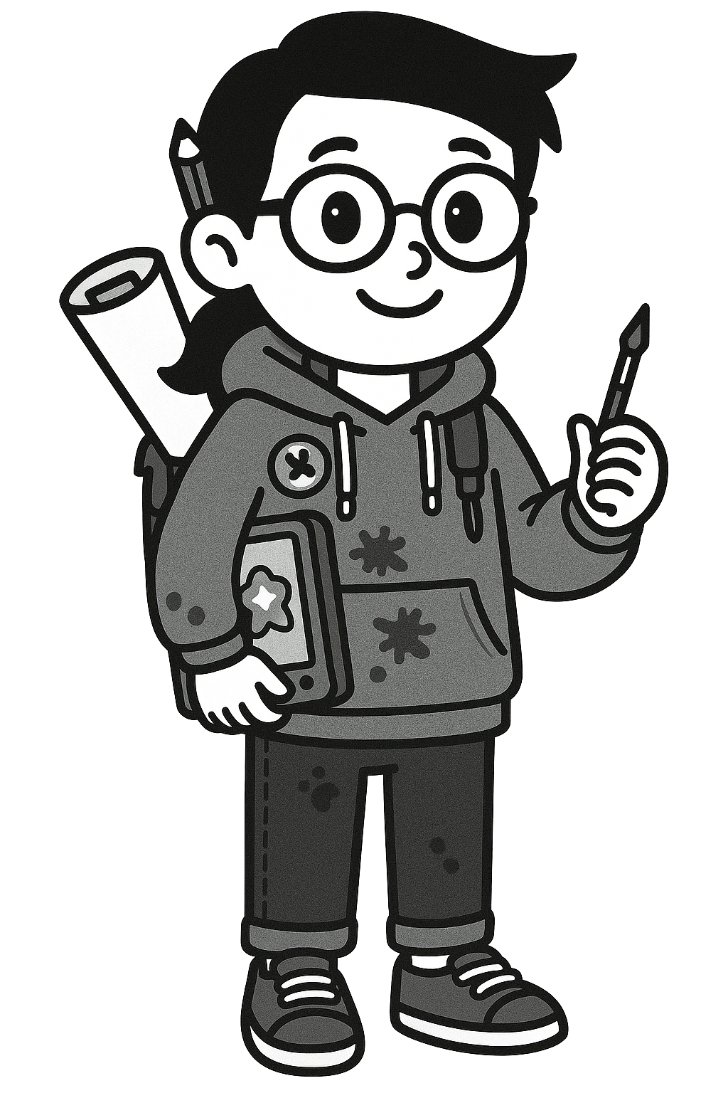 illustration of crowd person 2 with an idea to add to the crowd