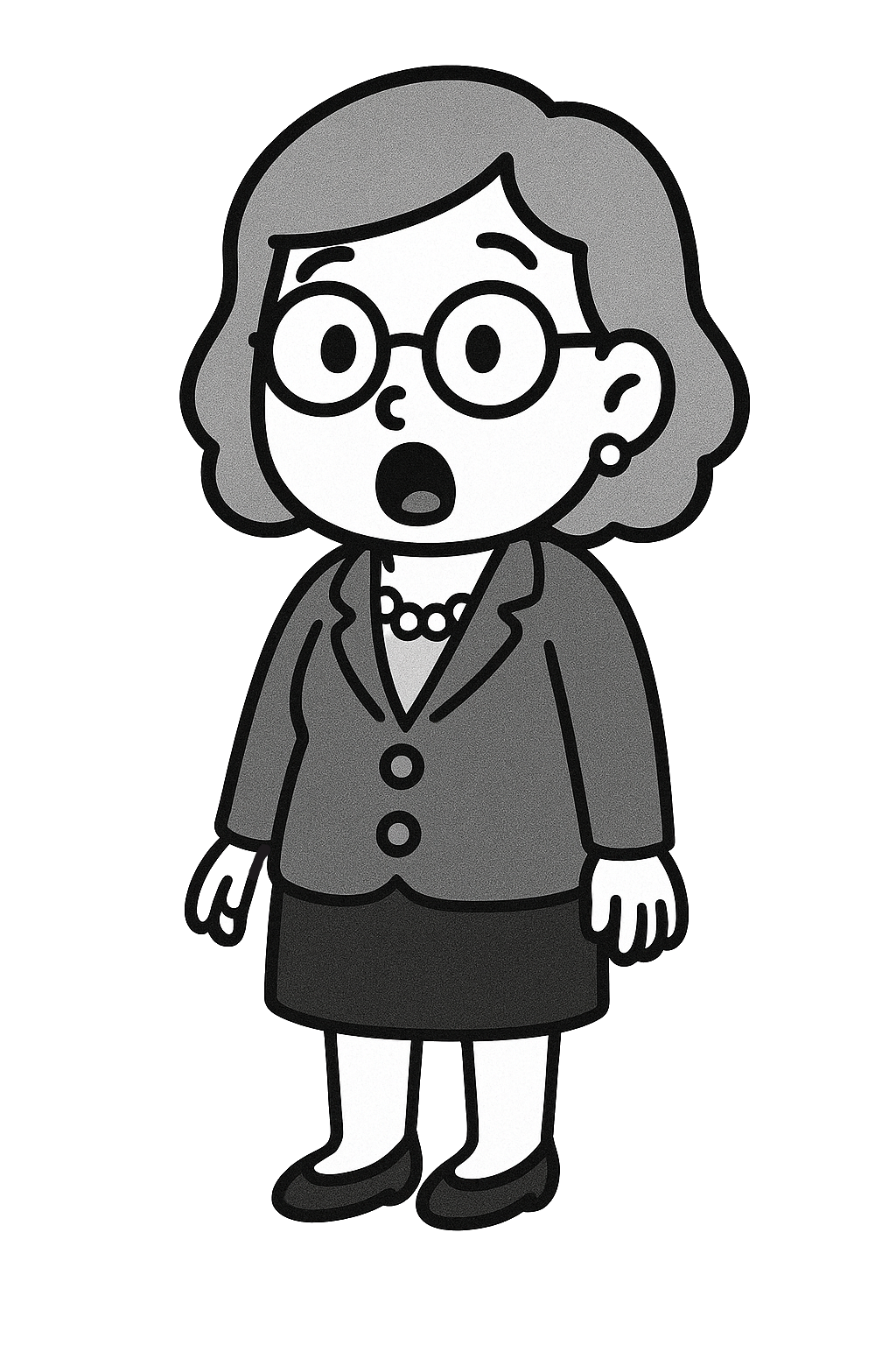 illustration of crowd person 1, suprised by the news
